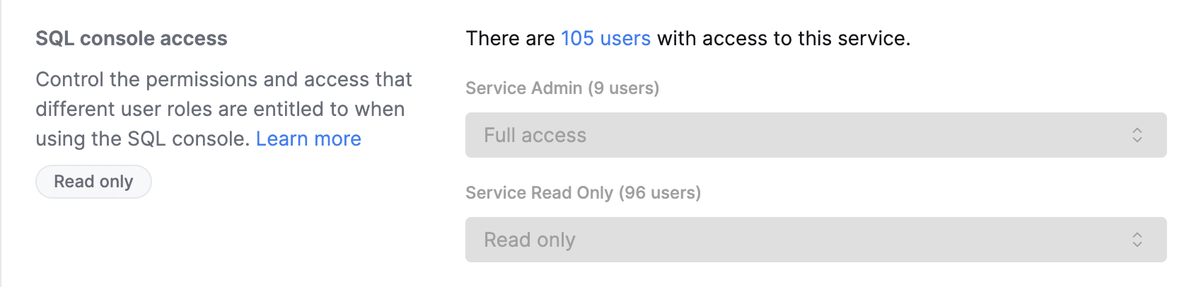 ClickHouse Cloud Read Only