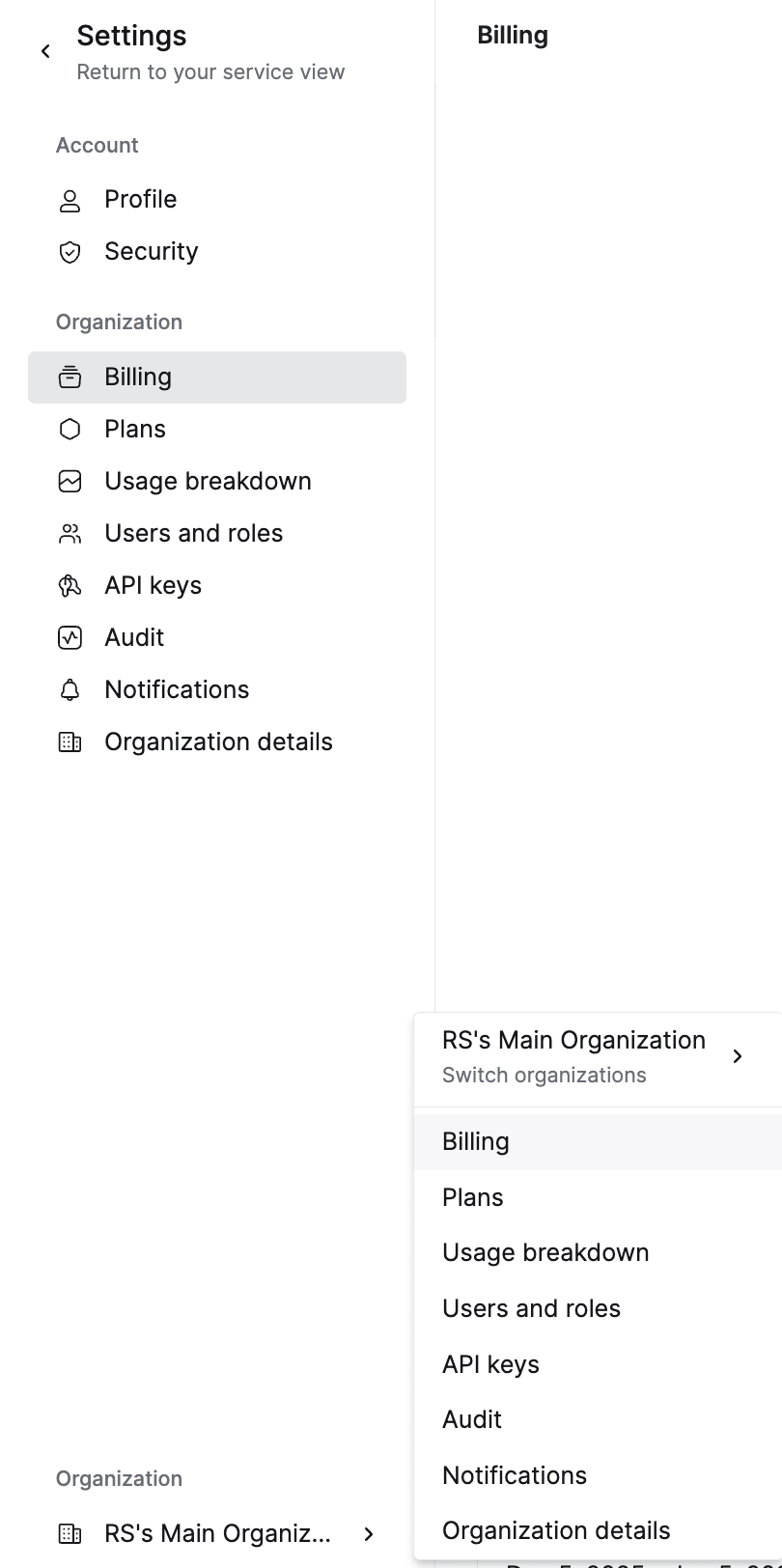 Onde encontrar billing na UI
