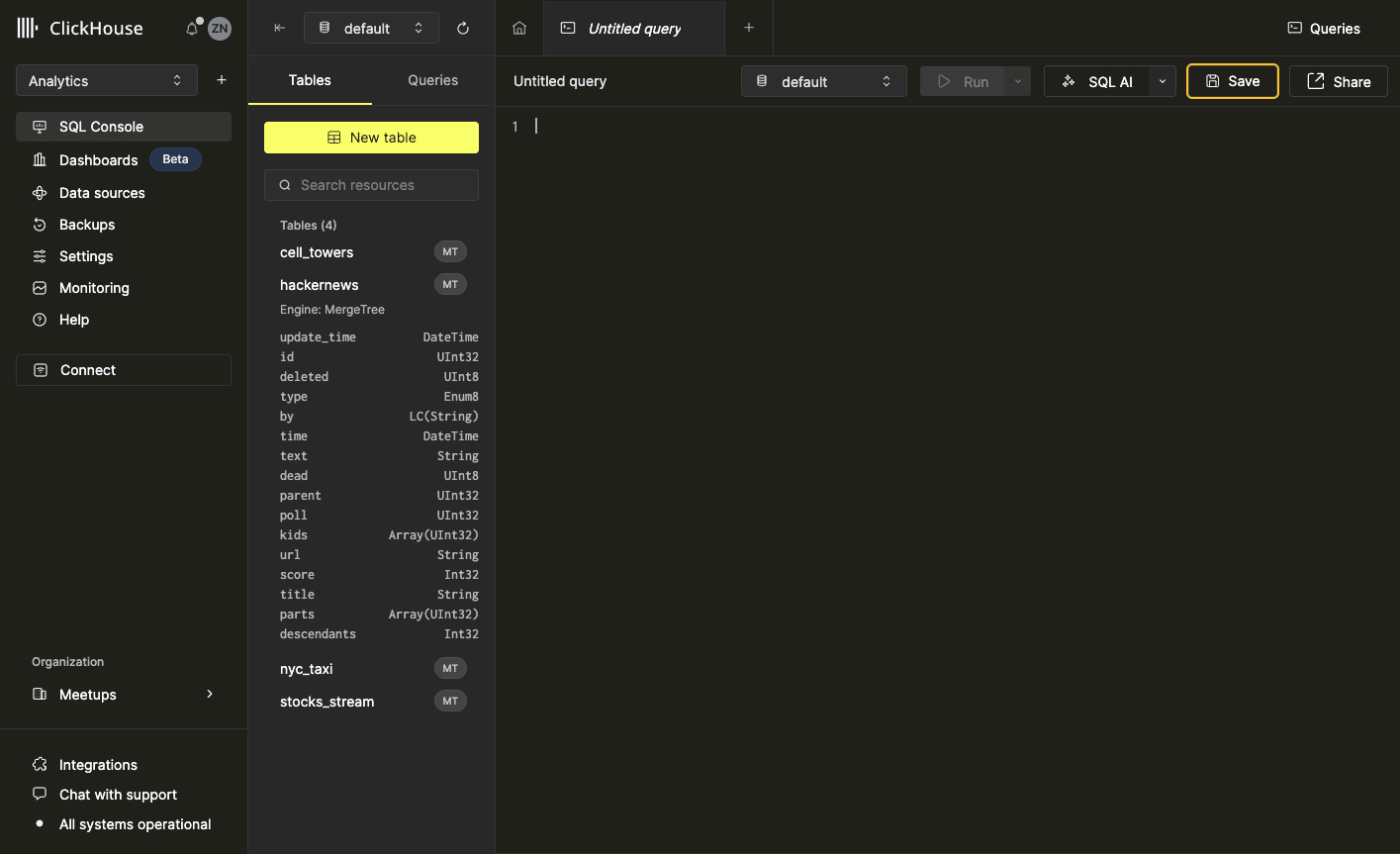 Creating a query