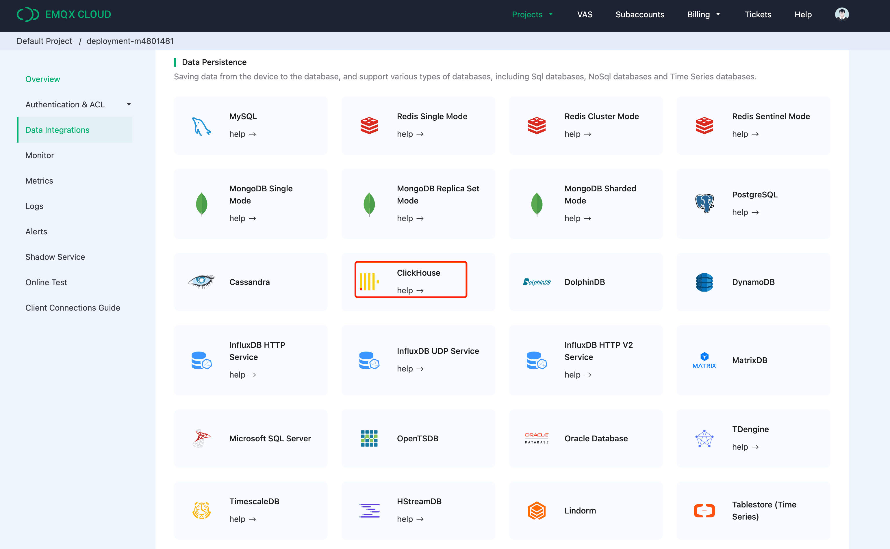 EMQX Cloud ClickHouse Data Integration 커넥터 세부 정보