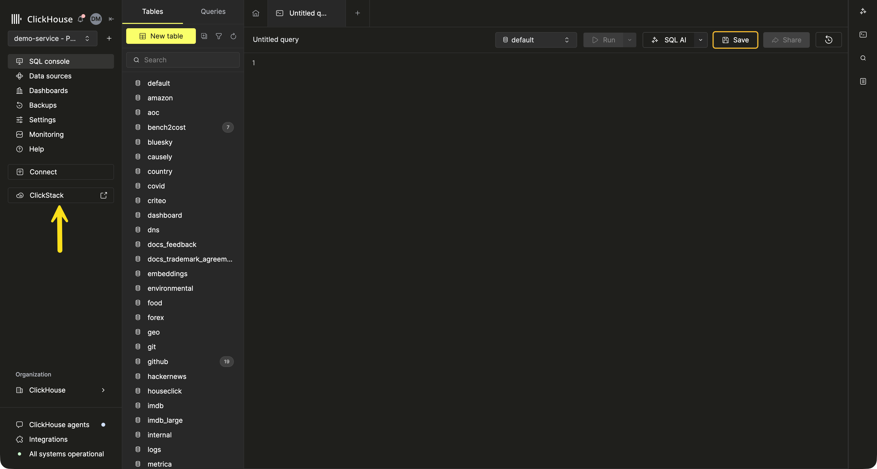 ClickHouse Cloud 中的托管 ClickStack