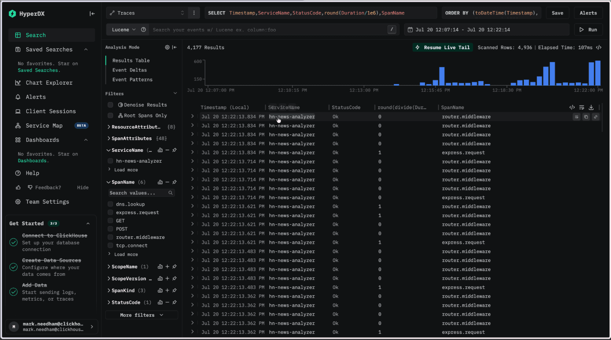 Datadog en las trazas de ClickStack 3